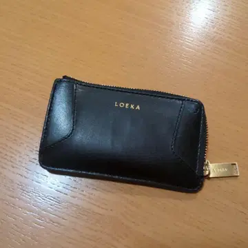 LOEKA 블랙 가죽 코인 카드 케이스