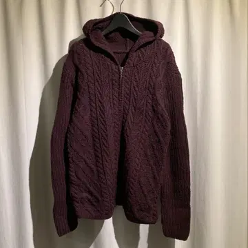 [ vintage ] 니트 집업 후드티