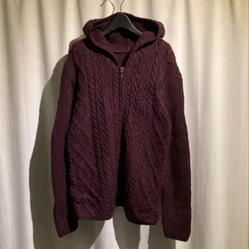 [ vintage ] 니트 집업 후드티