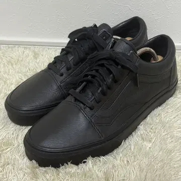 [ 미사용 ] VANS 올드스쿨 완판템 가죽 올 가죽 블랙
