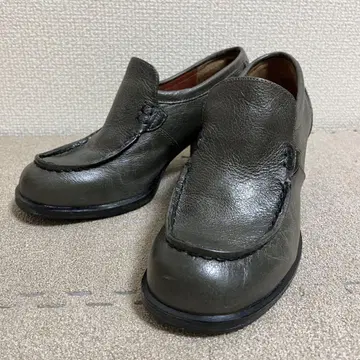 키다리 아저씨 로퍼 힐 천연 가죽 그레이 24cm