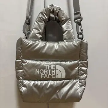 [한국 한정 레어] THE NORTH FACE 다운 원단 숄더백 실버
