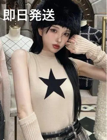 darich 스타 자카드 니트탑