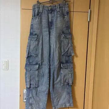 ZARA 데님 블루 카고 팬츠 34