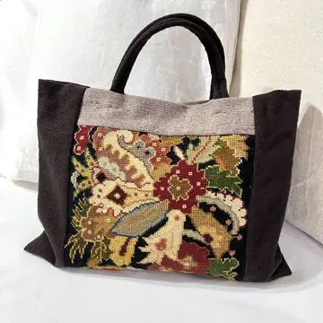 북유럽 크로스 스티치 빈티지 자수 핸드메이드 백 핸드백 기모노