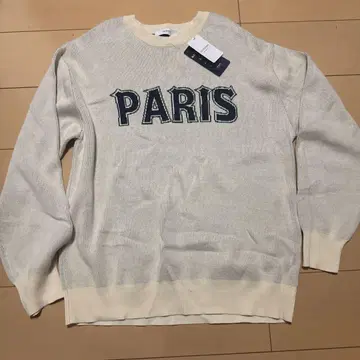 PARIS 자수 크루넥 스웨터