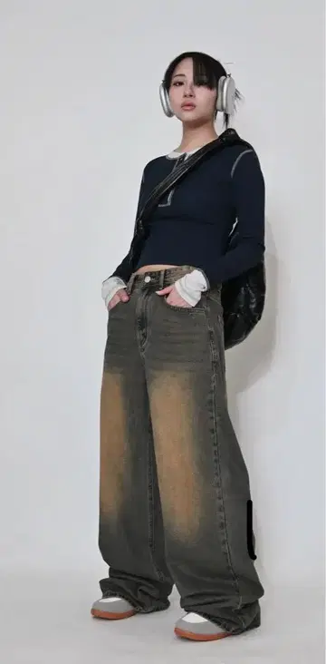 지하인 워시드 배기 팬츠
