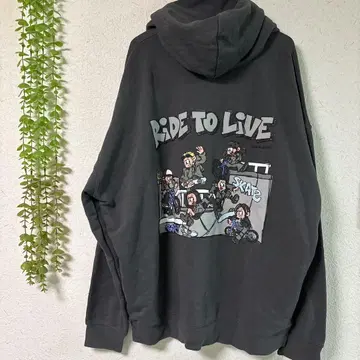 NEW JACK Ride to Live 스케이트 후드티 다크 그레이 L