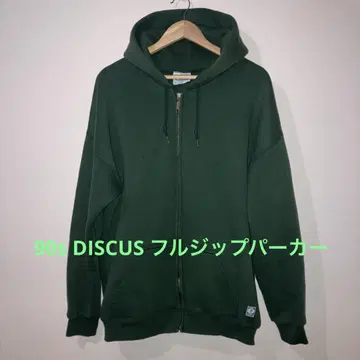 90s discus 풀 집업 후드티 USA 제조