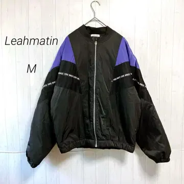 새상품급 Leahmatin 블루종 아우터 블랙 보라색 M 여성용