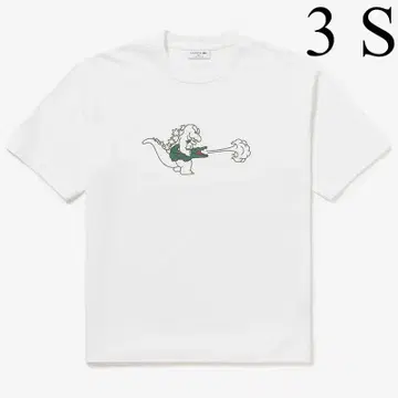 라코스테 x 고질라 T셔츠 화이트 3 S LACOSTE GODZILLA