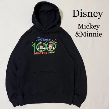 Disney 미키 미니 맨투맨 풀오버 후드티 블랙