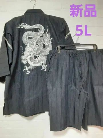 새상품 남성용 5L 진베이 일본풍 패턴 JAPAN 드래곤 용