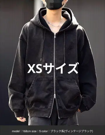 [ CLEL ] 헤비웨이트 로고 자수 풀 집업 후드티 XS 사이즈