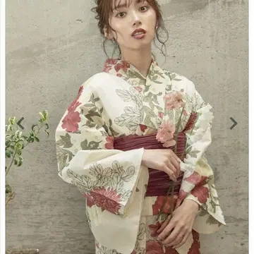 Dita 여름 여름 모란 겹침 유카타 세트