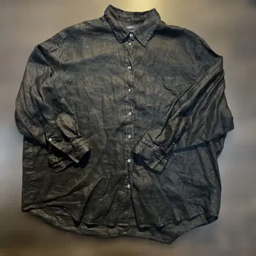 GAP BIG SHIRT XL 블랙 100% 린넨