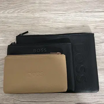 [ 미사용 ] BOSS 가죽 파우치 3세트