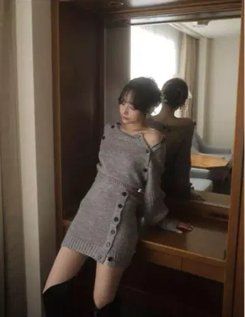 melt the lady/그레이 니트 원피스 F 사이즈