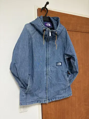 THE NORTH FACE 퍼플 라벨 데님 블루 마운틴 후드티