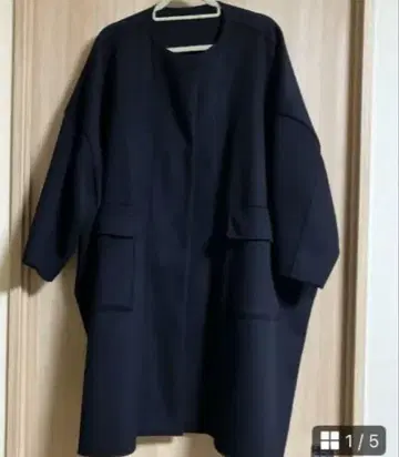 새상품급 미즈이로 인드 쿨넥 와이드 코트