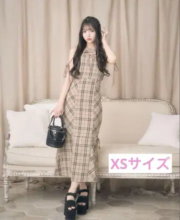 [ XS ] 미셸 마카롱 바이어스 체크 머메이드 원피스