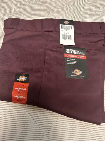 Dickies 874 오리지널 워크 팬츠 31X30 마룬