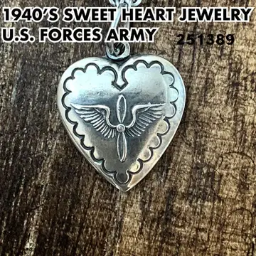 스위트하트 주얼리 US ARMY 공군 실버 빈티지 목걸이