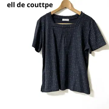 네이비 반팔 플리츠 상의 ell de couttpe