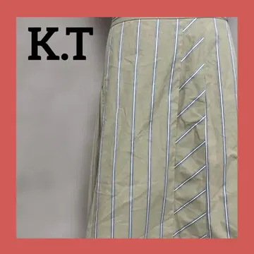 K.T K IYOKO TAKASE 도킹 스커트 스트라이프 일본제