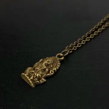 부처 갓 펜던트 목걸이 브론즈 빈티지