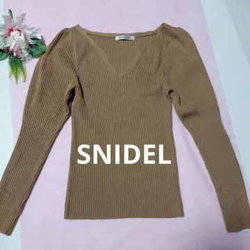 [ SNIDEL ] 브라운 V넥 긴팔 니트 F