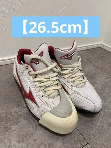 [ 26.5cm ] Mizuno 스파이크 슈즈 화이트/레드