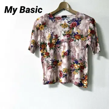 꽃무늬 반팔 T셔츠 핑크 계열 My Basic