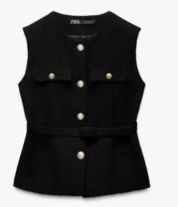 zara 벨트 텍스처 베스트 L