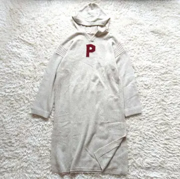 PINKHOUSE 핑크하우스 니트 롱 원피스 후드 P 로고