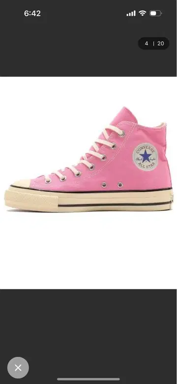 컨버스 핑크 하이컷 스니커즈