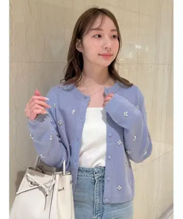 프레이 아이디 멀티 플라워 비쥬 가디건