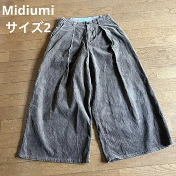 Misumi 미디 와이드 팬츠 브라운 사이즈 2 일본제
