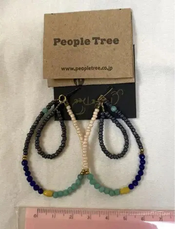 People Tree 멀티 컬러 비즈 후프 귀걸이