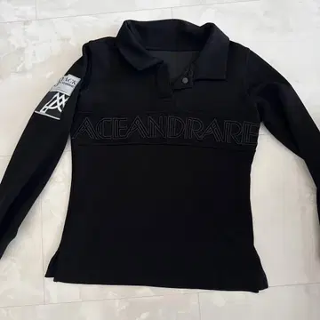 ACEANDRARE 블랙 긴팔 피케 셔츠
