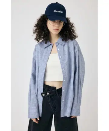 MOUSSY 웨이스트 타이 오버 셔츠