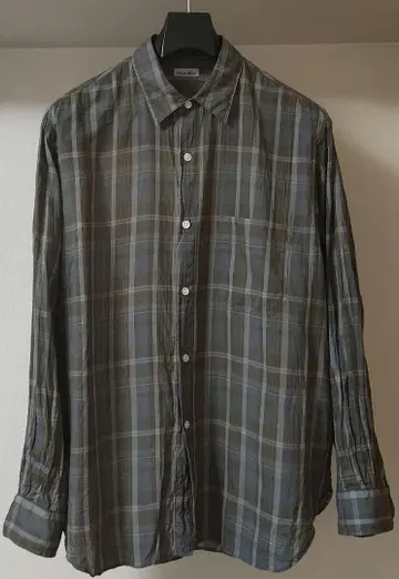 Steven Alan 시어 마드라스 체크 레귤러 카라 셔츠