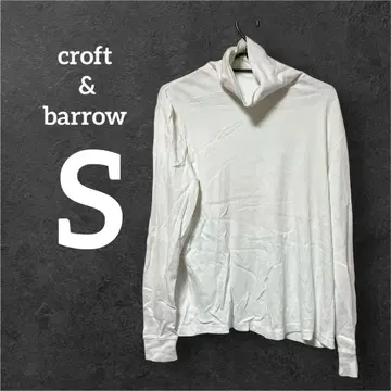 한정판 croft & barrow [ S ] 하이넥 티셔츠 화이트 무지