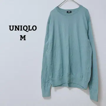 유니클로 스웨터 니트 워셔블 크루넥 면 혼방 긴팔 M