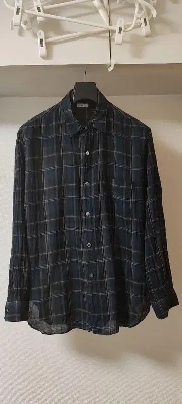 Steven Alan 시어 마드라스 체크 레귤러 카라 셔츠
