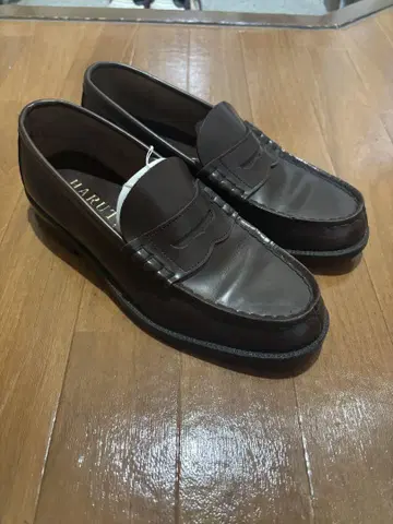 HARUTA 브라운 가죽 로퍼