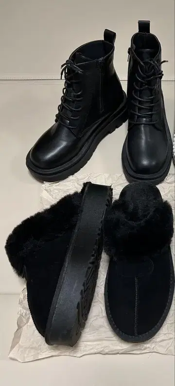 부츠 무스탕 슬리퍼 2세트