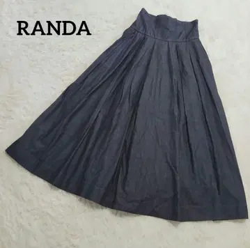 새상품급 RANDA 하이웨스트 턱 플레어 데님풍 원단 스커트