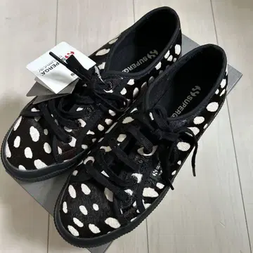 미사용 새상품 SUPERGA 스니커즈 38 달마시안 패턴 2750 포니