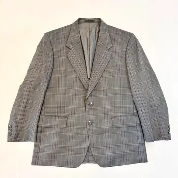 GRANDOM 테일러드 자켓 체크 무늬 그레이